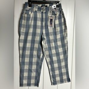 Rewash Light Blue and White Striped Pants